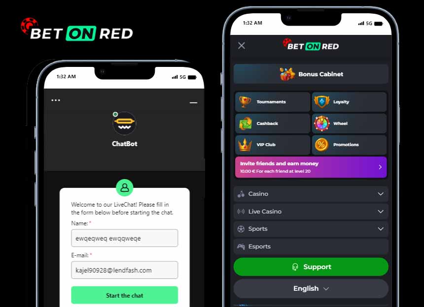 Support page Betonred mobile